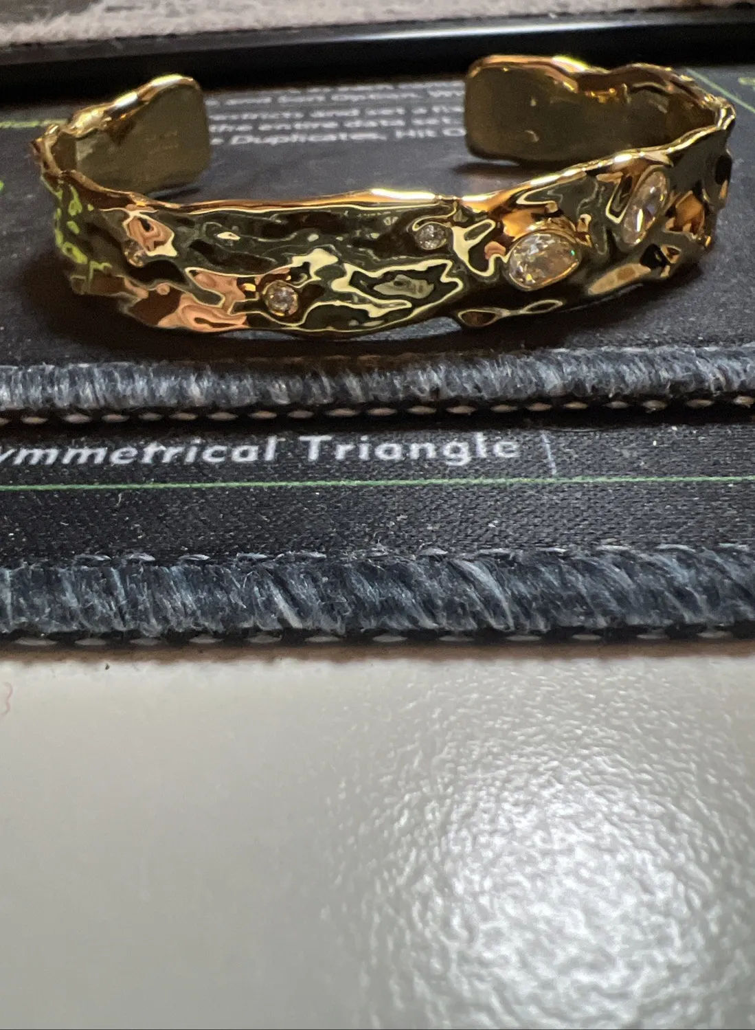 Authentic Solanales Harmony Cuff: Awakening Inner Radiance with 14K Gold Plated Elegance