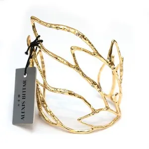 Authentic ALEXIS BITTAR Pheonix Gold Plated Crystal Statement Cuff Bracelet Authentic