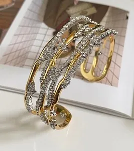 Authentic The Solar Conduit: Signed Alexis Bittar Radiant Paved Gold Bangle