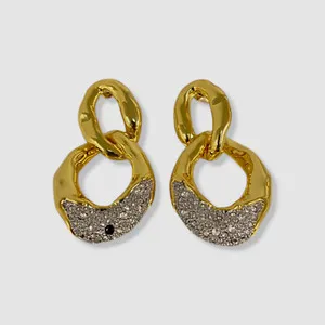 Authentic Alexis Bittar Women's 14k Gold Plated Solanales Pave Drop Earrings