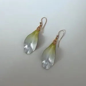 Authentic Alexis Bittar 14ct Gold-Plated Luminous Lucite Petal Drop Earrings