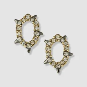 Authentic Alexis Bittar Women's 14K Gold Plated Crystal-Encrusted Spiked Earrings