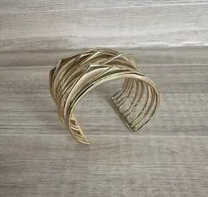 Authentic Alexis Bittar Cuff Futurist Gold Plated