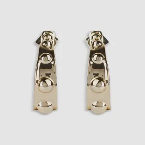 Authentic Ethereal Harmony - 10K Gold Plated Studded Hoop Earring for the Soul