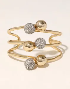 Authentic Interconnecting Realms: Crystal Encrusted Sphere Cuff