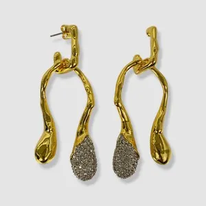 Authentic Alexis Bittar Women's 14K Gold Plated Solanales Crystal Drop Earrings
