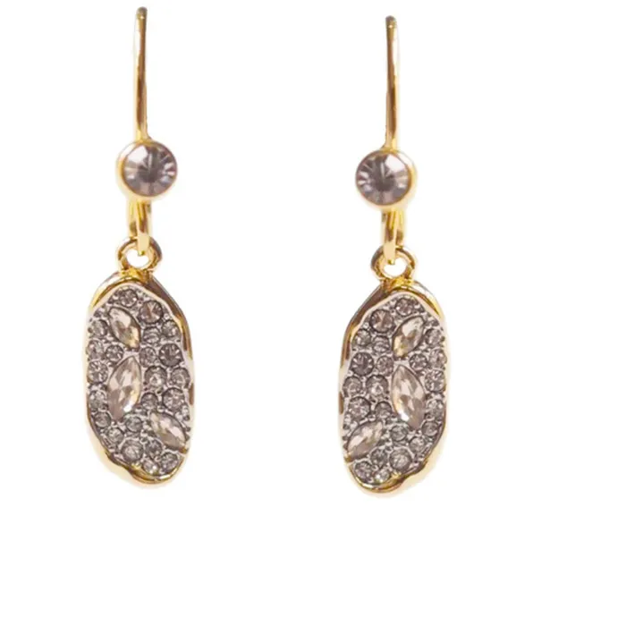 Authentic Alexis Fine Jewelry Replica 14K Gold Filled Full Zircon Ear Hook Two-tones Anti-rust Drop Dangle Geometric Earring Women Jewelry