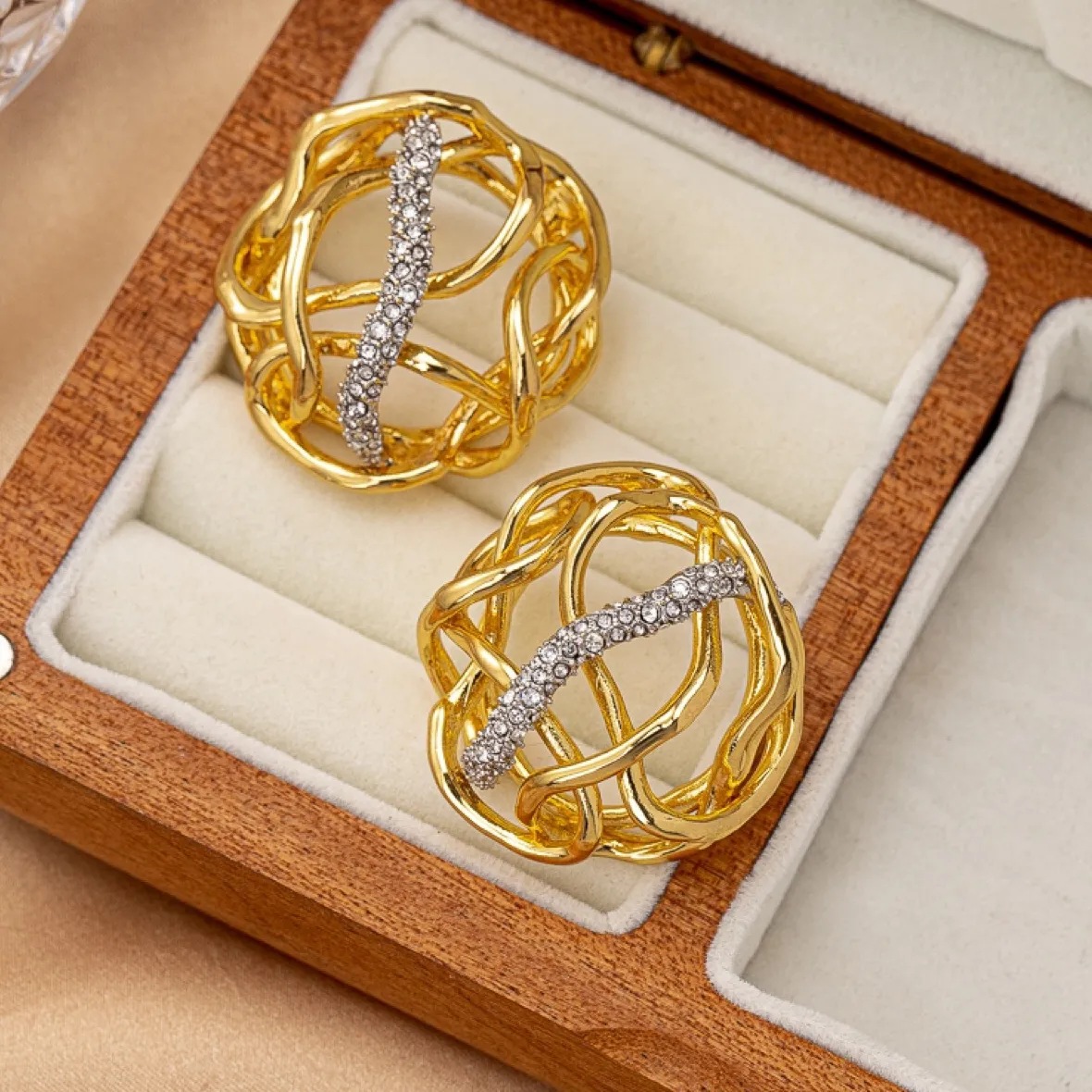 Authentic Celestial Sphere Radiant Gold Studs - Manifestation and Wholeness Talismans