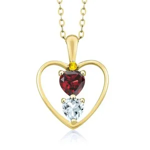 Authentic Celestial Alignment Talisman - Garnet, Aquamarine, and Sapphire Trinity Pendant