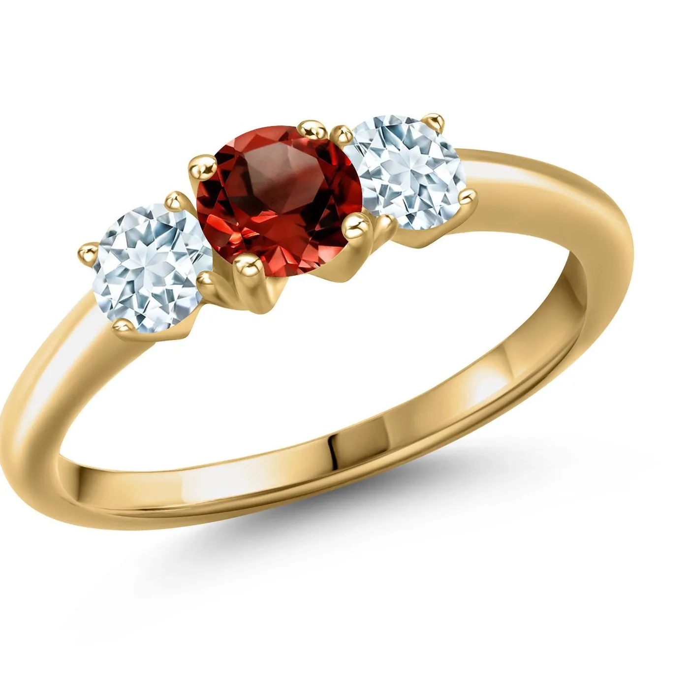 Authentic Celestial Love: The Enchanted Garnet and Aquamarine Engagement Ring