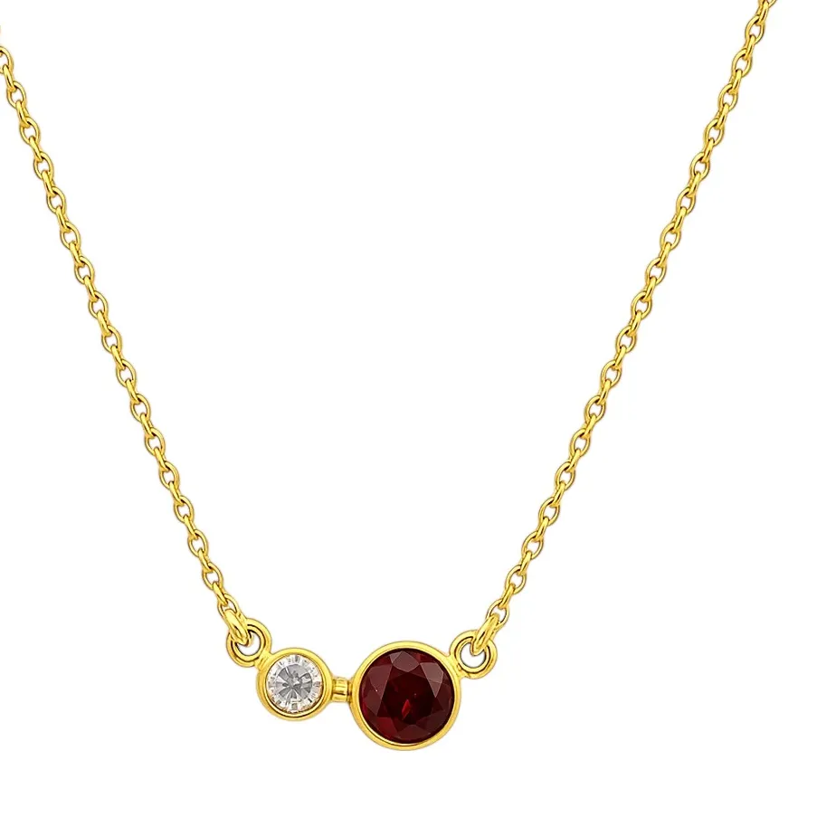 Authentic Guardian of Serenity: Two-Stone Necklace Illuminated by Sparkling Accents