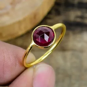 Authentic Crimson Flame of the Sovereign Heart: Natural Garnet and Gold-Plated Sterling Silver Talisman