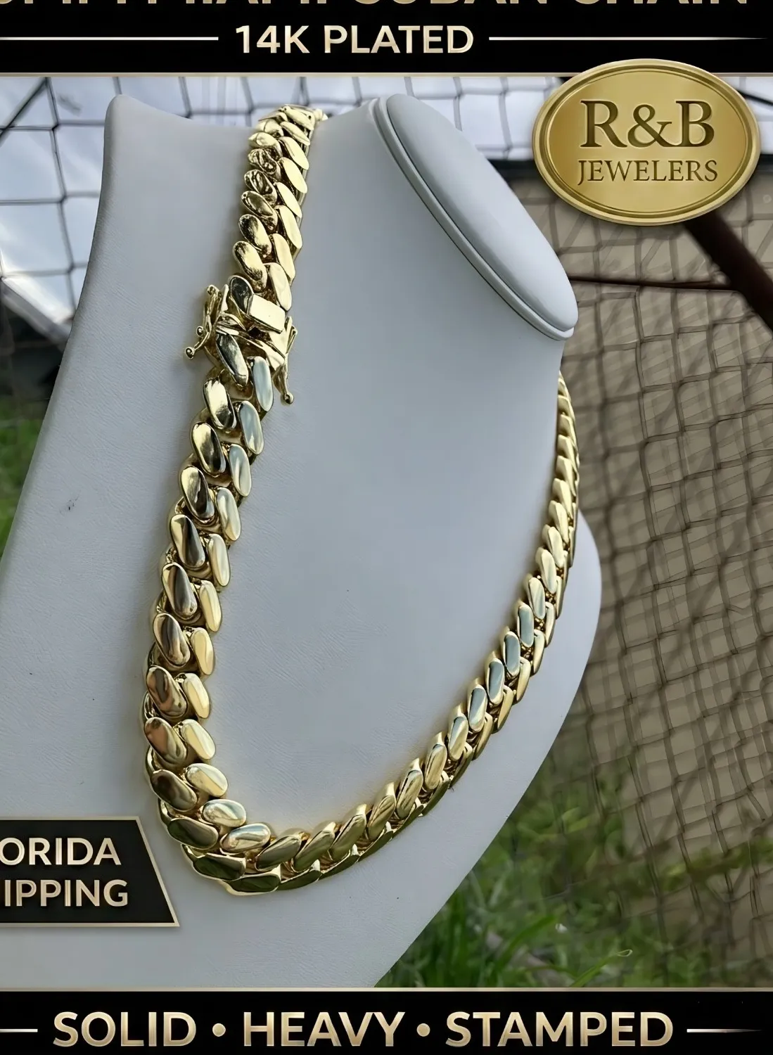 Authentic Celestial Cuban Link: 14k Gold‑Plated Guardian Chain