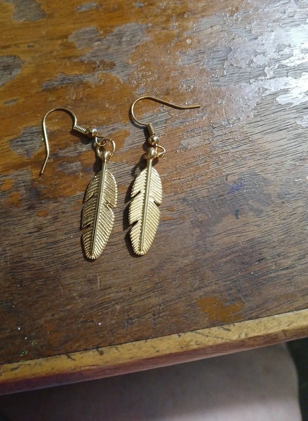 Authentic Gold Plated Or Brass Feather Of Truth Earrings
