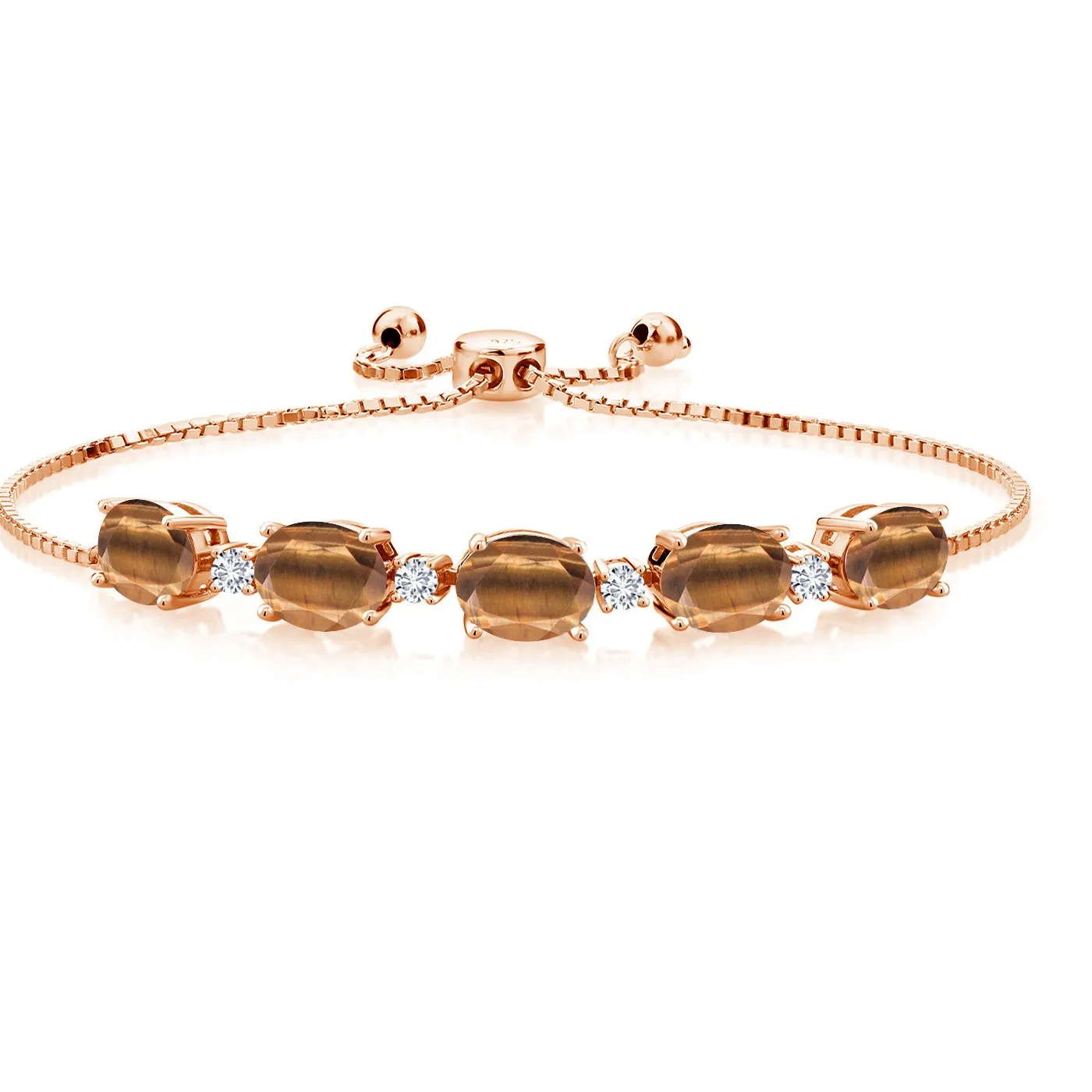 Authentic The Golden Gaze: Tiger Eye and Rose Gold Solace Bracelet