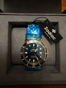 Authentic Zodiac Super Sea Wolf ZO9308 18K Gold Plated Limited 1 of 300 Automatic