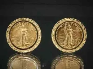 Authentic Soaring Sovereignty - American Eagle 14K Gold Plated Coin Talisman Earrings