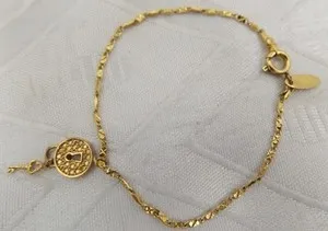 Authentic The Sacred Portal: Gold-Plated Lock and Key Talisman Bracelet