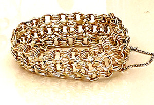 Authentic The Gilded Web: Vintage 14k Gold-Plated Mesh Talisman