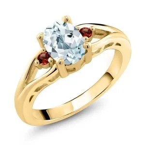 Authentic Aquamarine Dreamscape Ring: Celestial Harmony in 18K Gold