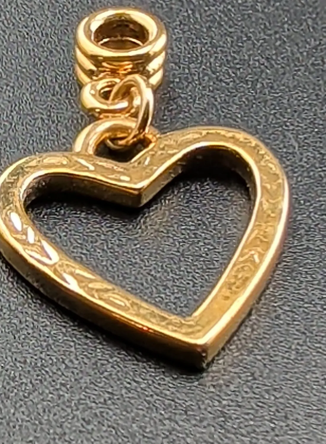 Authentic 14K Yellow Gold Plated Heart Pendant 20mm Tested
