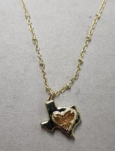 Authentic Kendra Scott 14K Gold Plated Ari Heart Citrine Texas Short Pendant Necklace 19"