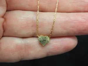 Authentic Vintage Gold Plated Heart Slide Pendant/Necklace