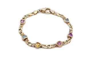 Authentic Celestial Heart Chakra Bracelet – Gold‑Plated 925 Silver with Amethyst, Blue Topaz & Citrine – 7" Aura‑Aligning Love Talisman