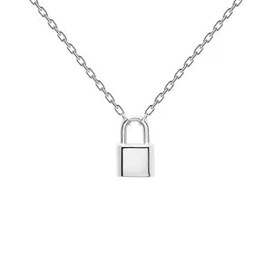 Authentic The Celestial Vault Lock Pendant in 18K White Gold Plating