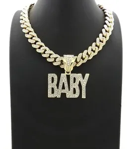 Authentic The Gilded Iconoclast: Gold-Plated Lil Baby Pendant and Iced Cuban Chain