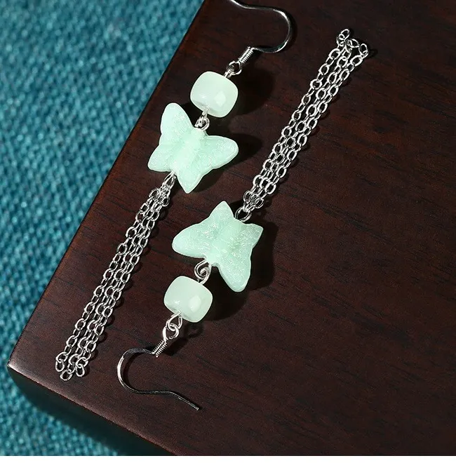 Authentic Ethereal Jade and Butterfly Wings of the Retro Bohemian Dream