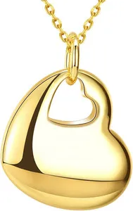 Authentic Fashion Jewelry 18K Gold Plated Love Heart Pendant Necklace for Women and Girls