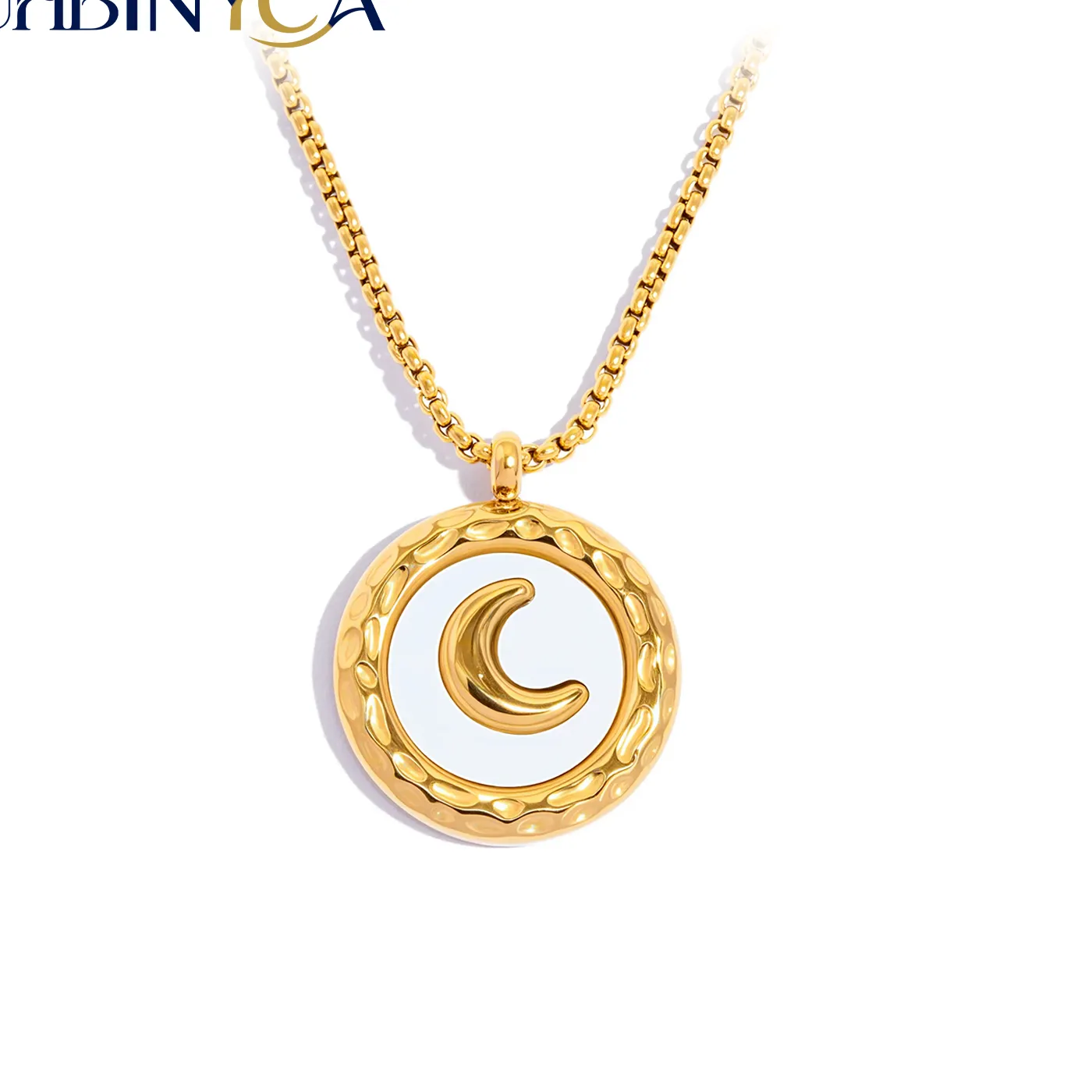 Authentic Moon Pendant Necklace for Women - 18K Gold Plated Stainless Steel, Hypoallergenic Charm Jewelry Gift  for Daily Wear