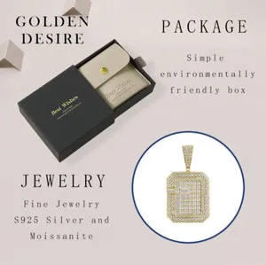 Authentic 20 CTW Moissanite Cross Pendant for Men 18K Gold Plated S925 Sterling Silver Men