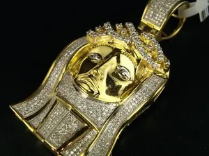 Authentic Divine Radiance Pave Diamond Jesus Cross - Sacred Gold Plated Protection Amulet