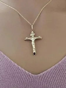 Authentic The Eternal Light Crucifix - Solid 14k Gold Sacred INRI Talisman