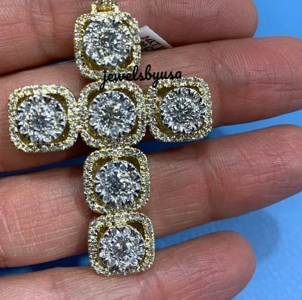 Authentic Guardian of Light: 3.22 ct White Moissanite Holy Cross Pendant