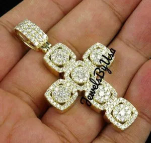 Authentic Radiant Moissanite Cross: 3‑Carat Celestial Guardian