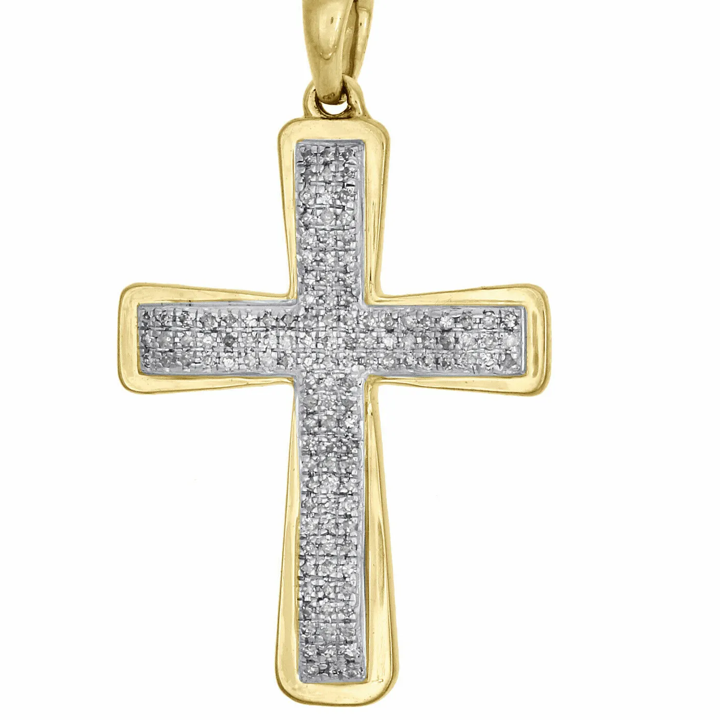 Authentic Genuine Moissanite 0.50 Cts Cross Pendant 14K Yellow Gold Plated Silver