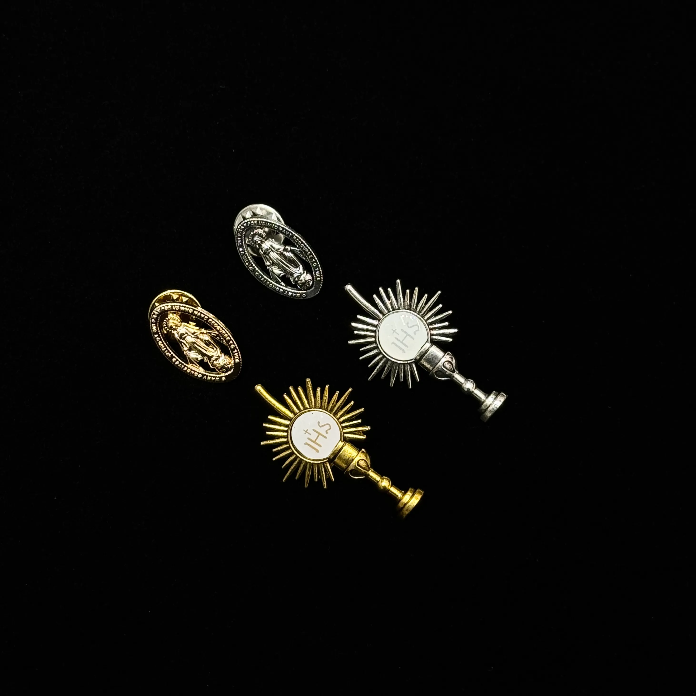 Authentic Radiant Eucharist Sunburst Sacred Amulet Pins
