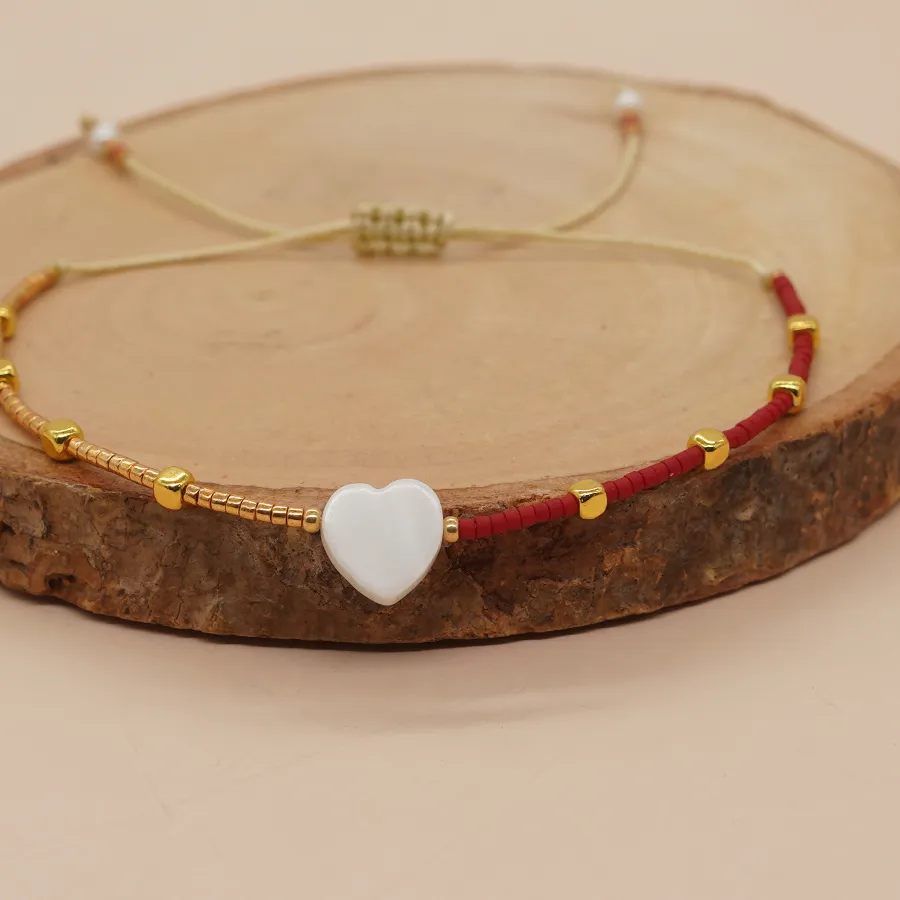 Authentic Go2boho New In Dainty Tiny Friendship Bracelets For Women Summer Fashion Design Boho Shell Heart Charm Miyuki Delica Gold Bead J