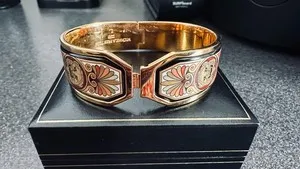Authentic Michaela frey wien 24k gold Plated Sun Lion Greco Roman bracelet
