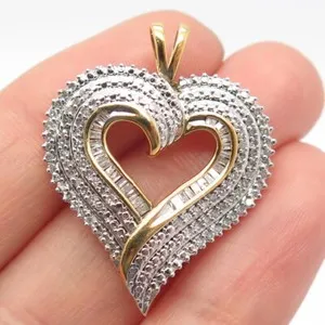 Authentic Solar Heartbeat: 925 Sterling Silver Gold Plated Sun Open Heart Pendant