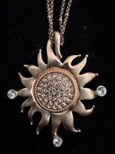 Authentic Amabel's Radiant Solar Embrace - 18kt Gold Plated Sun Amulet