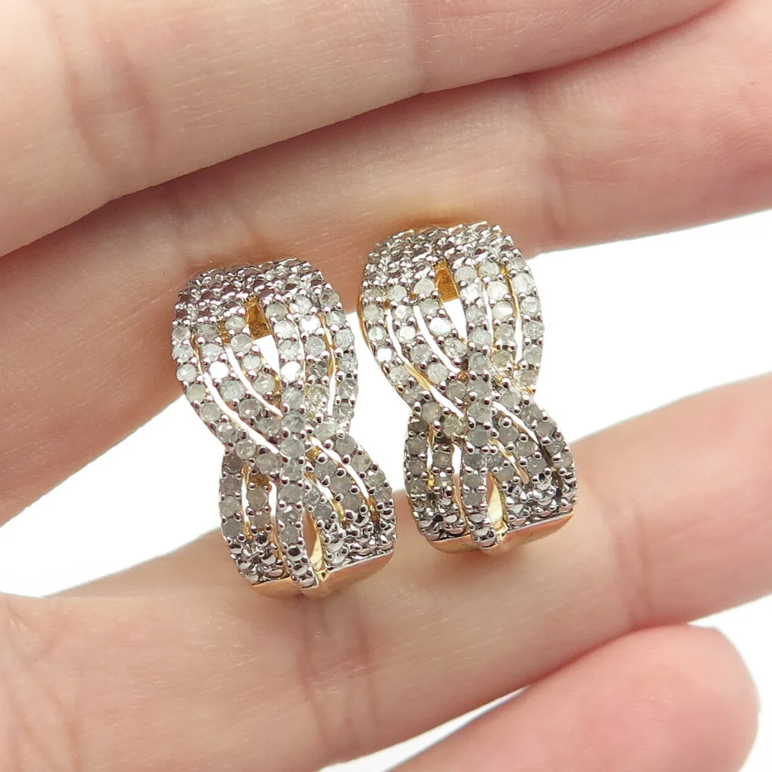 Authentic Celestial Radiance: The Golden Sun Diamond Crossover Earrings