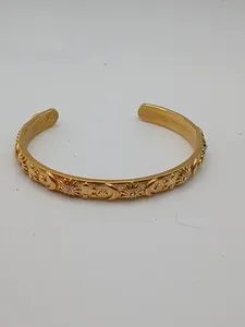 Authentic WOMEN gold plated stainless steel sun moon gold star cuff bangle bracelet