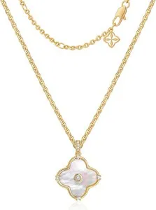 Authentic Enchanted Reversible Four‑Leaf Clover Amulet – 14K Gold‑Plated Harmony