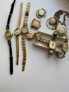 Authentic Vintage WRIST WATCH SCRAB AU G GOLD PLATED 5/10/20 MICRONS 200 GRAMS 14 K PLAQUE