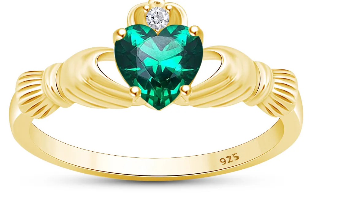 Authentic The Emerald Heart Claddagh of Eternal Devotion