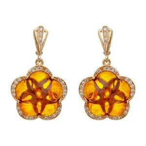 Authentic Golden Sunfire Drops: Genuine Baltic Amber Earrings